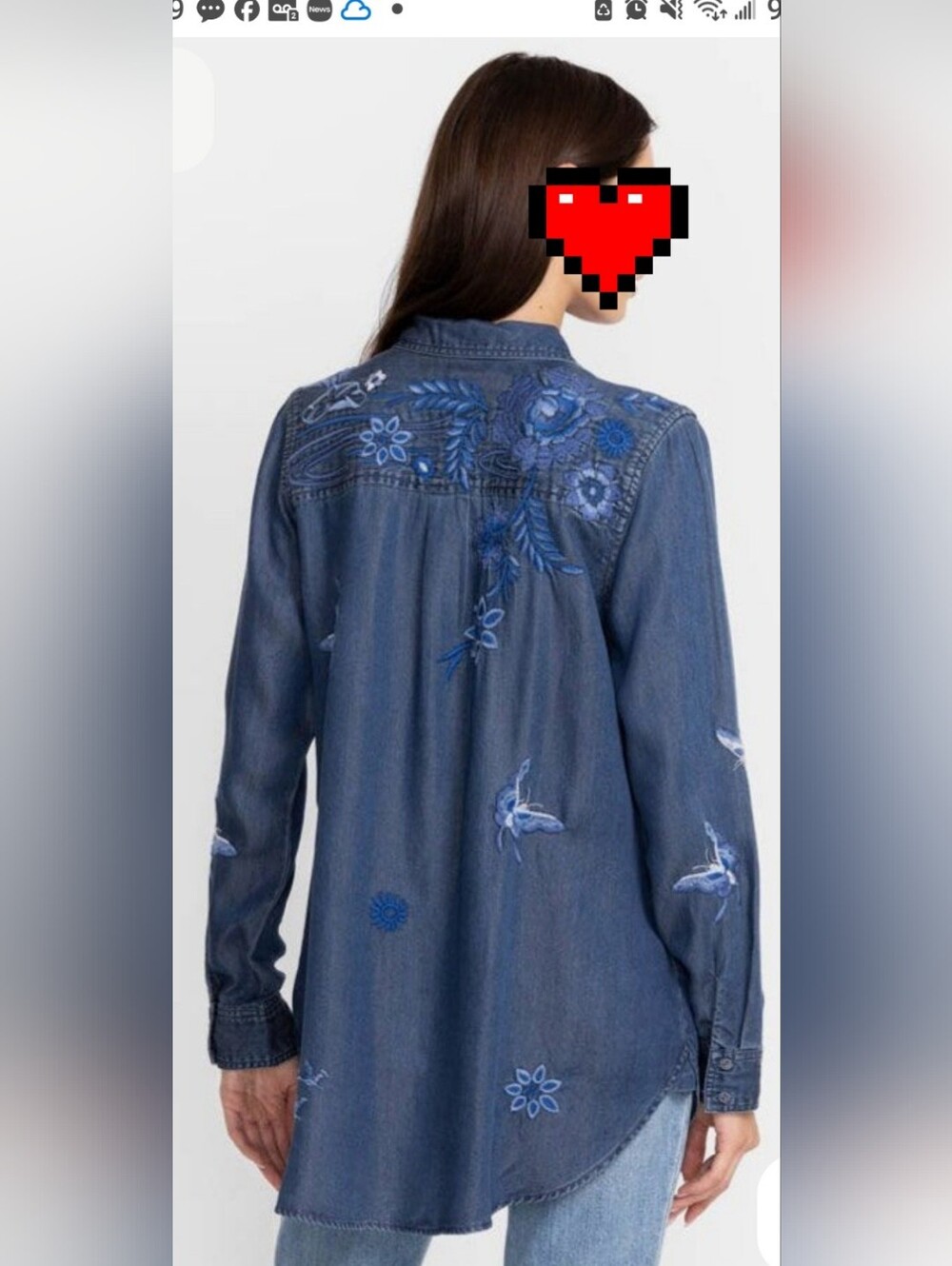 Jazmine Zipup Shirt Tunic by Johnny Was - Picture 6 of 10